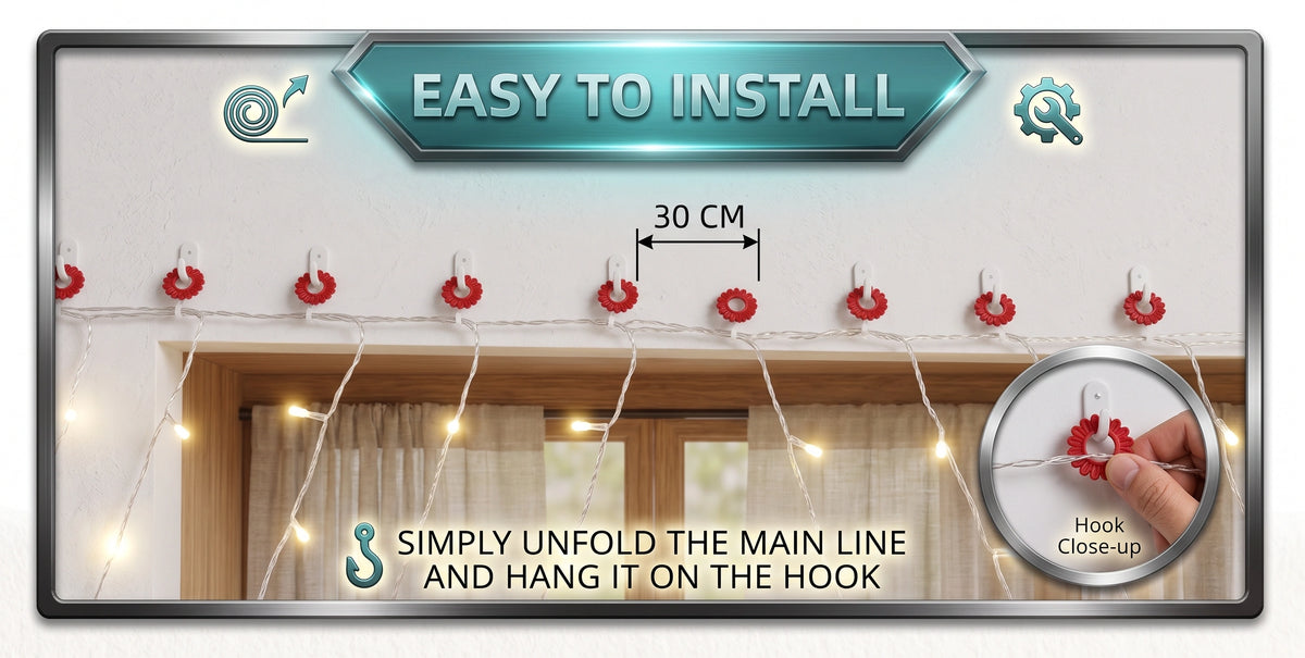 Premium LED Waterfall Curtain Lights | Waterproof Copper Wire with 8 Romantic Modes