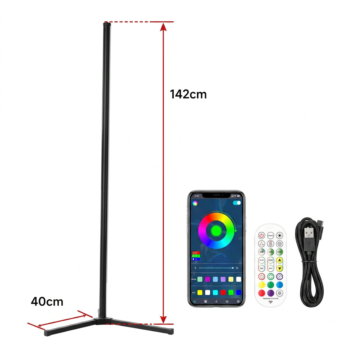 Premium RGBIC Corner Floor Lamp | Smart LED Ambient Lighting with App Control
