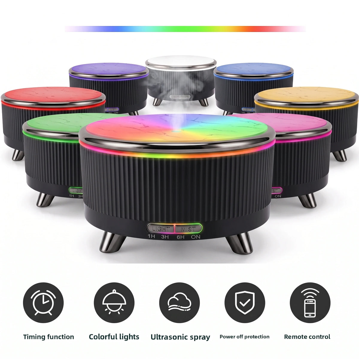 Premium Ultrasonic Essential Oil Diffuser | 500ml Aromatherapy Humidifier with Ambient Light