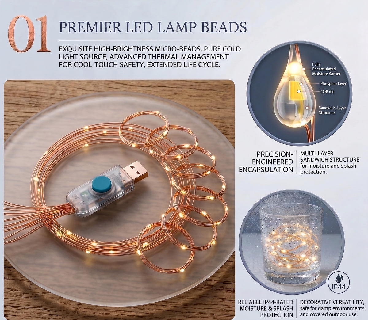 Premium LED Waterfall Curtain Lights | Waterproof Copper Wire with 8 Romantic Modes