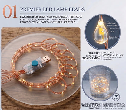 Premium LED Waterfall Curtain Lights | Waterproof Copper Wire with 8 Romantic Modes