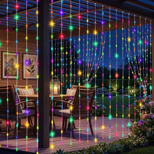 Premium LED Waterfall Curtain Lights | Waterproof Copper Wire with 8 Romantic Modes
