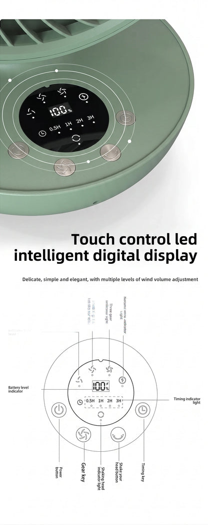 Premium Portable Air Circulator Fan | Ultra-Quiet 10000mAh Desk Fan for Bedroom & Office