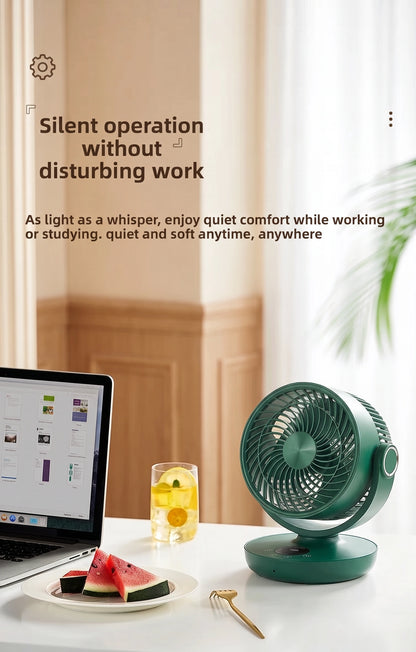 Premium Portable Air Circulator Fan | Ultra-Quiet 10000mAh Desk Fan for Bedroom & Office