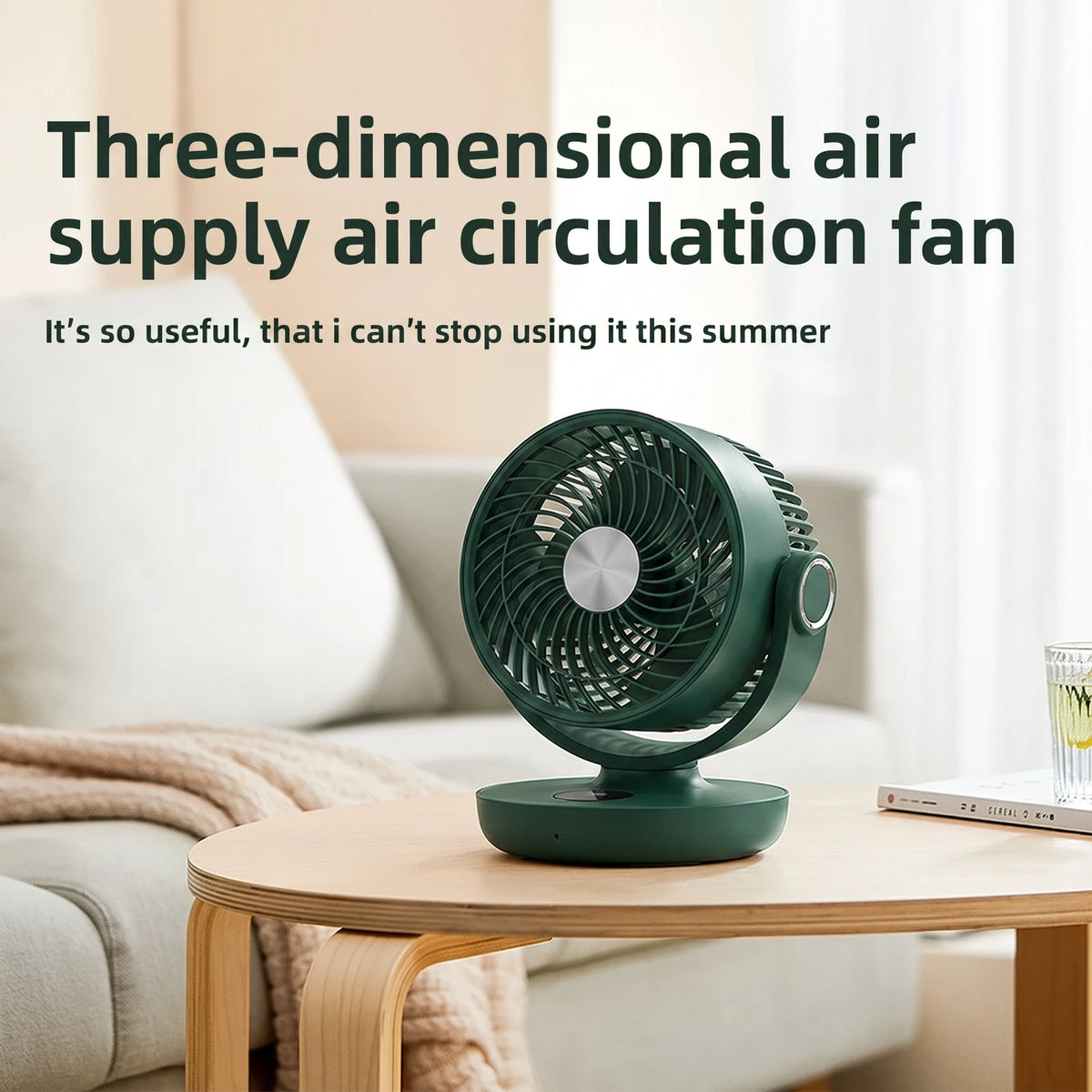 Premium Portable Air Circulator Fan | Ultra-Quiet 10000mAh Desk Fan for Bedroom & Office