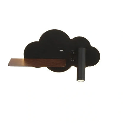 Minimalist Cloud Wall Lamp | 350° Adjustable Reading Light & Floating Shelf