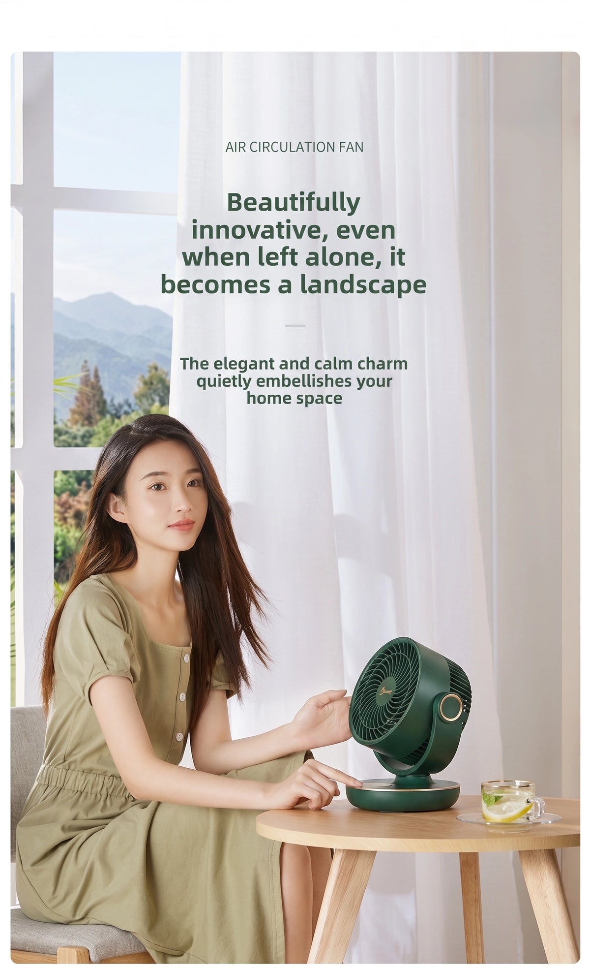 Premium Portable Air Circulator Fan | Ultra-Quiet 10000mAh Desk Fan for Bedroom & Office