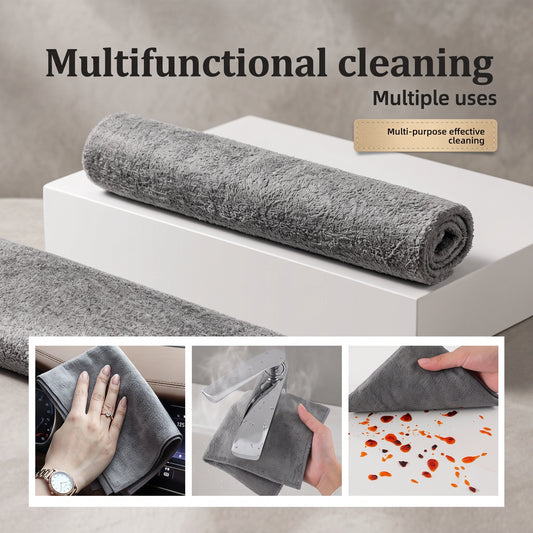 Premium Dark Gray Microfiber Cleaning Cloth | Highly Absorbent & Lint-Free for Glass and Mirrors