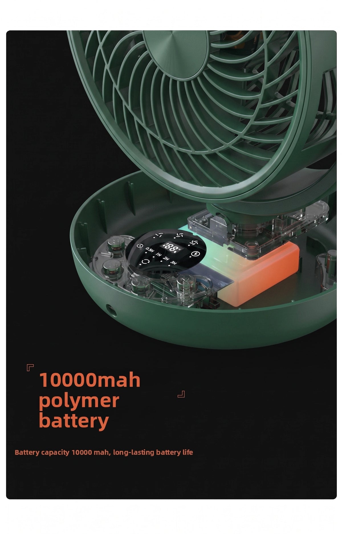 Premium Portable Air Circulator Fan | Ultra-Quiet 10000mAh Desk Fan for Bedroom & Office