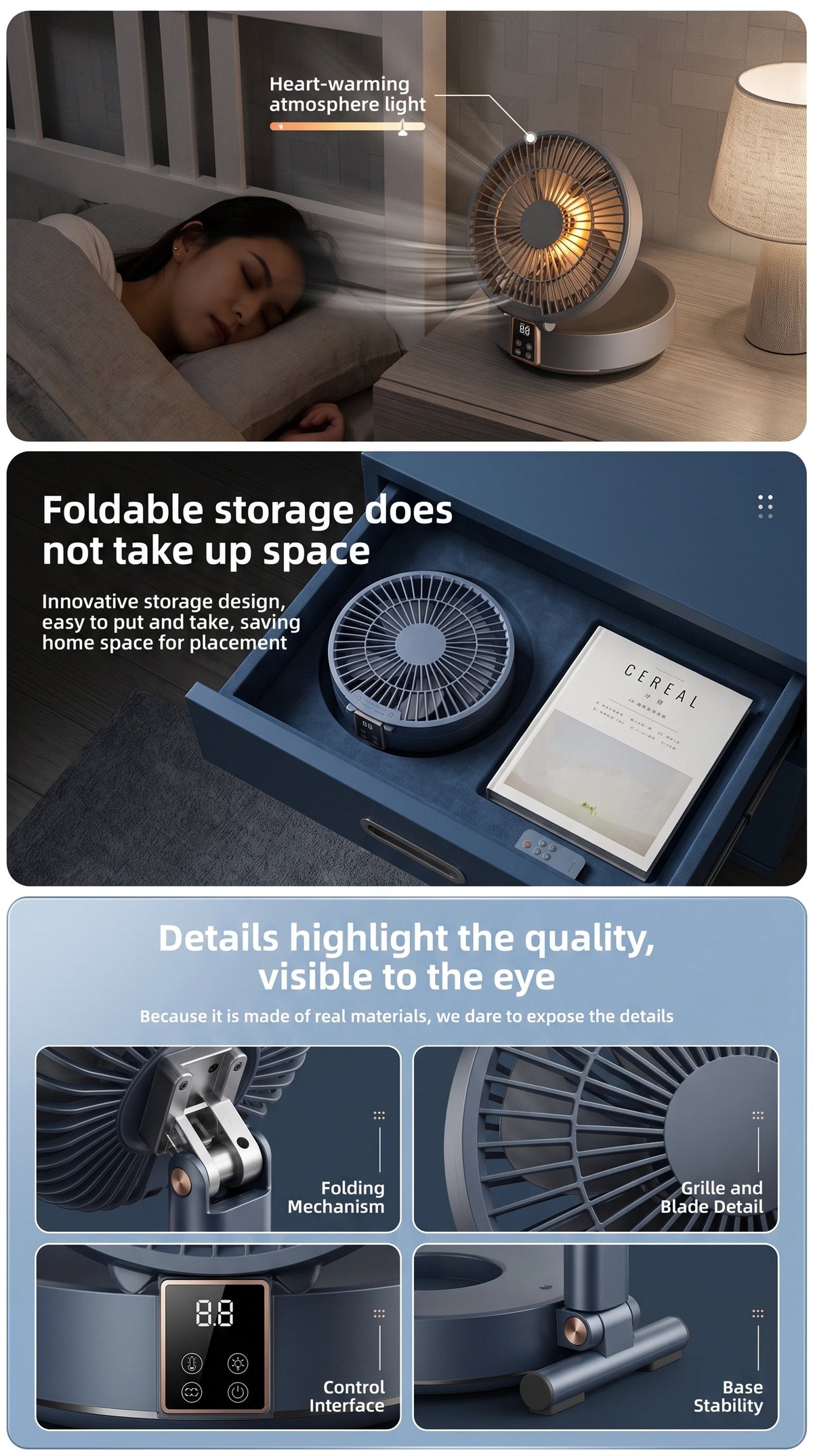 Premium Portable Air Circulator Fan | Ultra-Quiet 10000mAh Desk Fan for Bedroom & Office