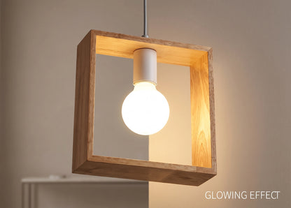 Modern Geometric Wood Pendant Light | Triangle & Hexagon E27 Hanging Lamp for Dining Room