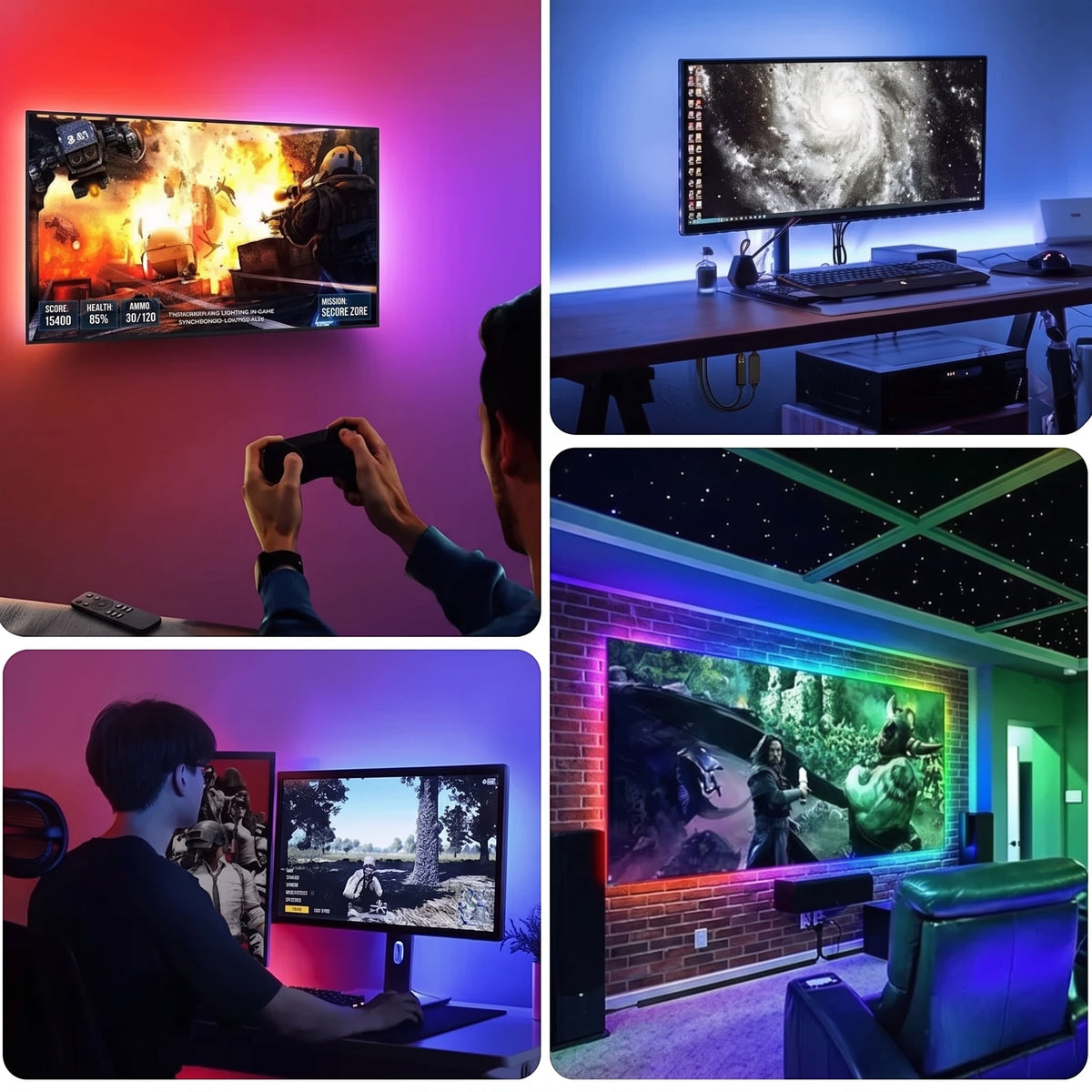 Premium Flexible RGB LED Strip | Dimmable Ambient Lighting with 24-Key Remote