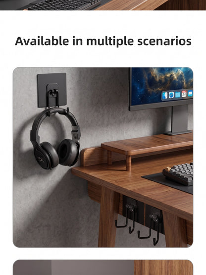 Modern Drill-Free Stainless Steel Wall Hook | Heavy-Duty Organizer for Tech & Bags