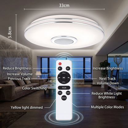 Premium RGB Smart Ceiling Light with Bluetooth Speaker | Dimmable Starlight Lamp