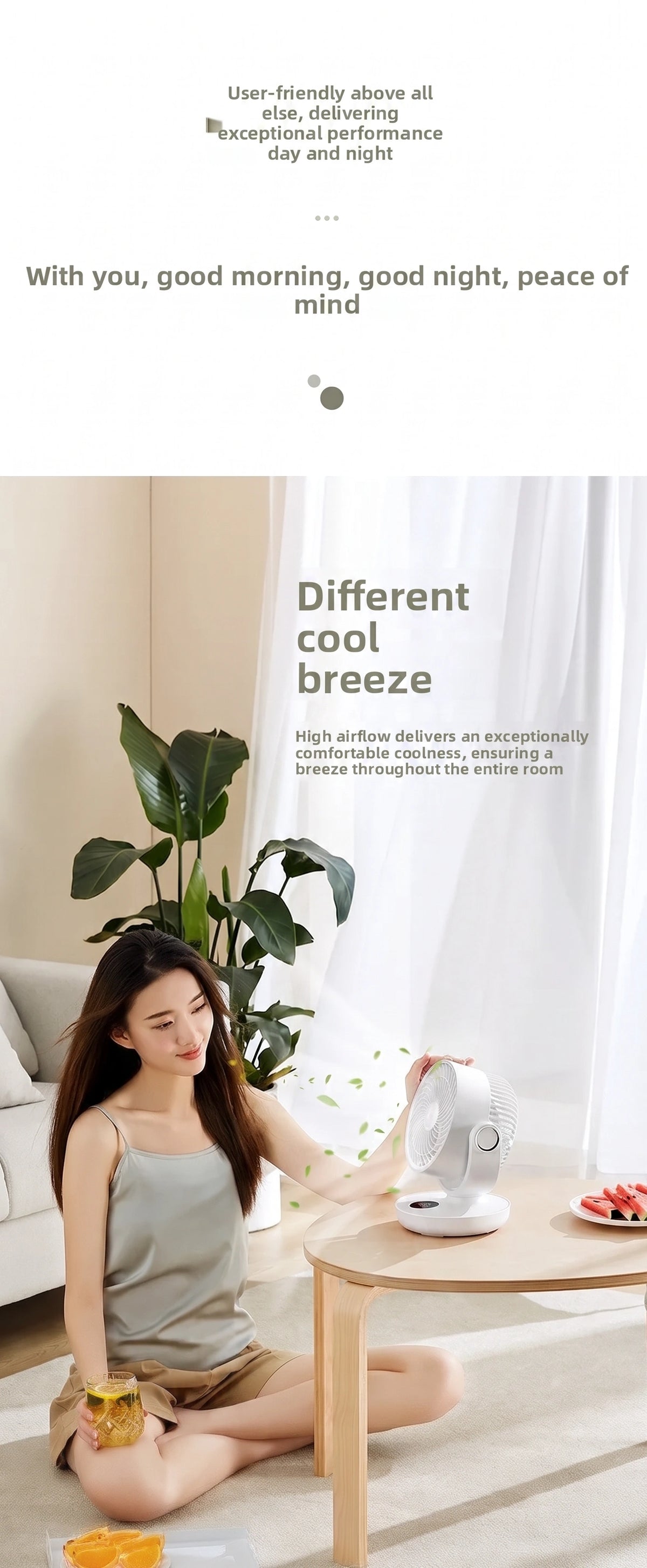 Premium Portable Air Circulator Fan | Ultra-Quiet 10000mAh Desk Fan for Bedroom & Office