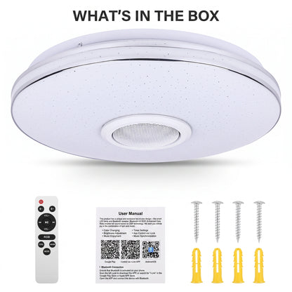 Premium RGB Smart Ceiling Light with Bluetooth Speaker | Dimmable Starlight Lamp