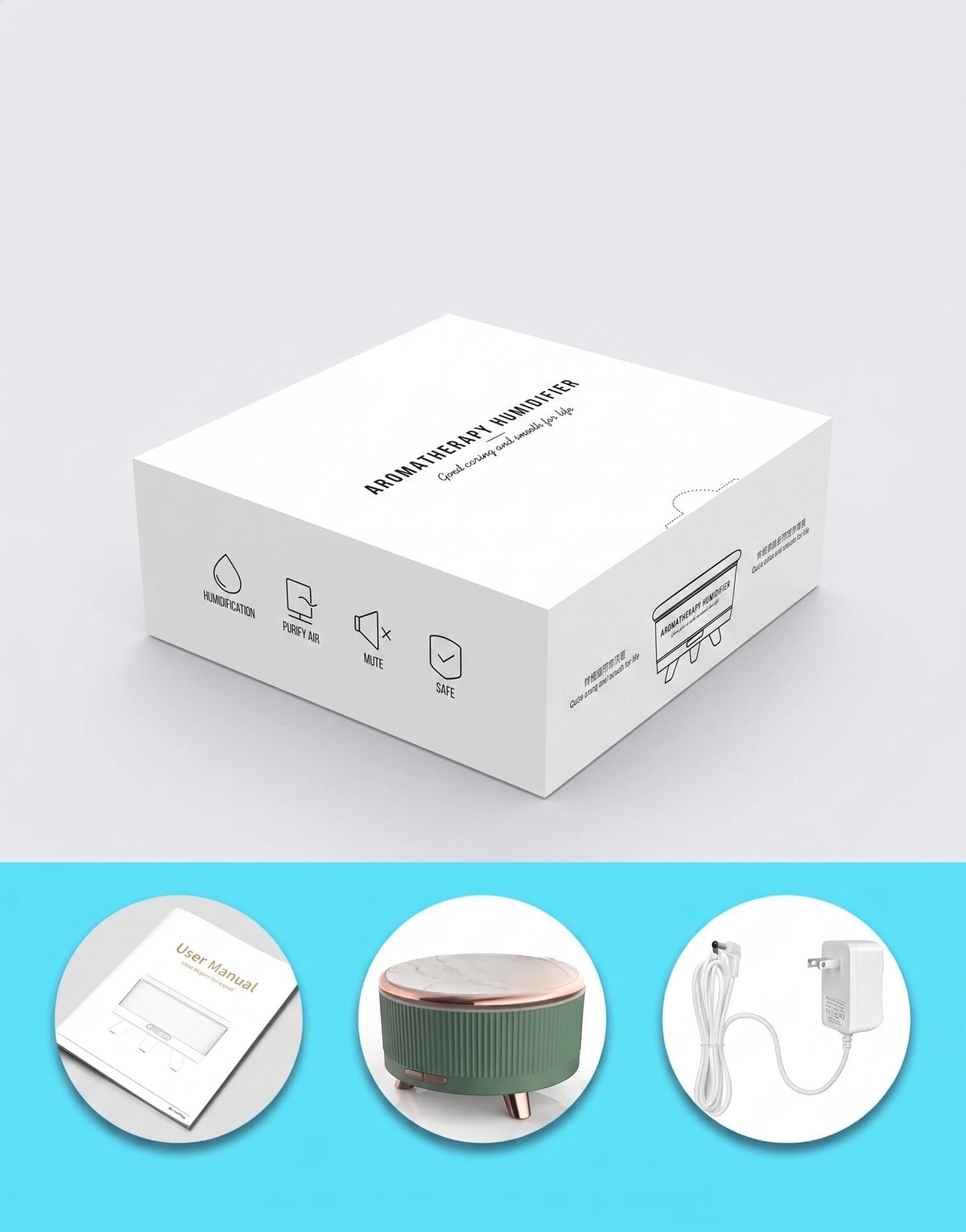 Premium Ultrasonic Essential Oil Diffuser | 500ml Aromatherapy Humidifier with Ambient Light
