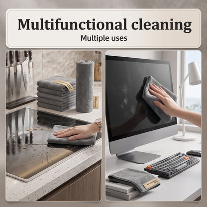 Premium Dark Gray Microfiber Cleaning Cloth | Highly Absorbent & Lint-Free for Glass and Mirrors