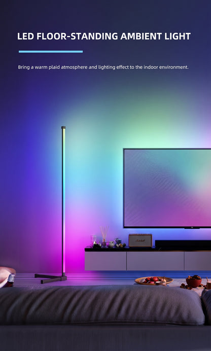 Premium RGBIC Corner Floor Lamp | Smart LED Ambient Lighting with App Control