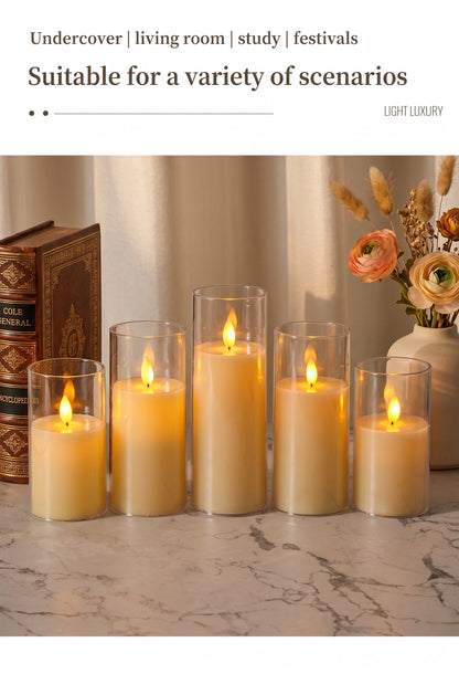 Battery Operated LED Flameless Candles | Realistic Flickering Pillar Lights for Weddings & Home