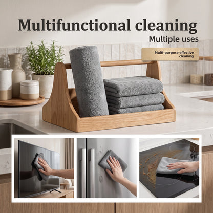 Premium Dark Gray Microfiber Cleaning Cloth | Highly Absorbent & Lint-Free for Glass and Mirrors
