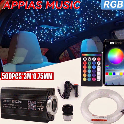 Premium Fiber Optic Starry Sky Ceiling Kit | RGBW LED Starlight Headliner for Car & Home