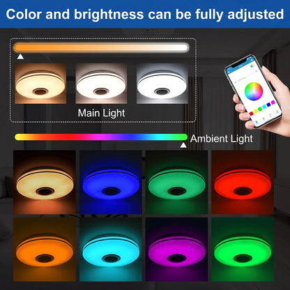 Premium RGB Smart Ceiling Light with Bluetooth Speaker | Dimmable Starlight Lamp
