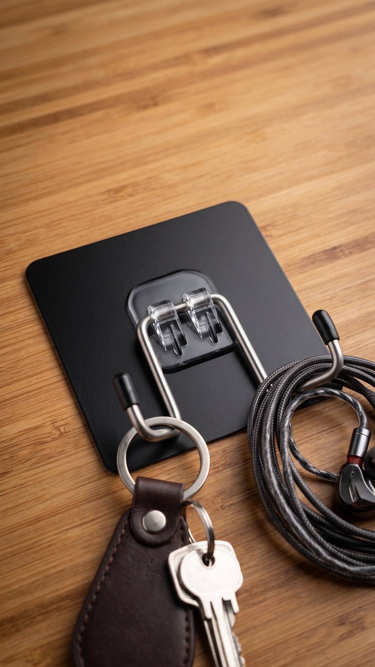 Modern Drill-Free Stainless Steel Wall Hook | Heavy-Duty Organizer for Tech & Bags
