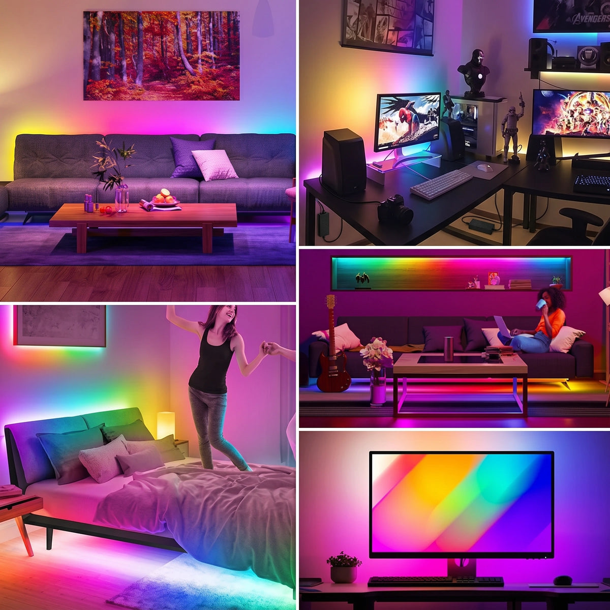 Premium Flexible RGB LED Strip | Dimmable Ambient Lighting with 24-Key Remote