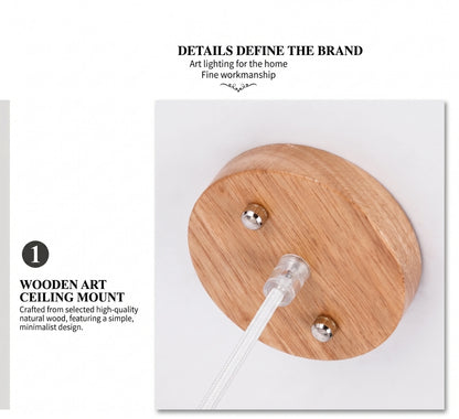 Modern Geometric Wood Pendant Light | Triangle & Hexagon E27 Hanging Lamp for Dining Room
