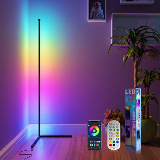 Premium RGBIC Corner Floor Lamp | Smart LED Ambient Lighting with App Control