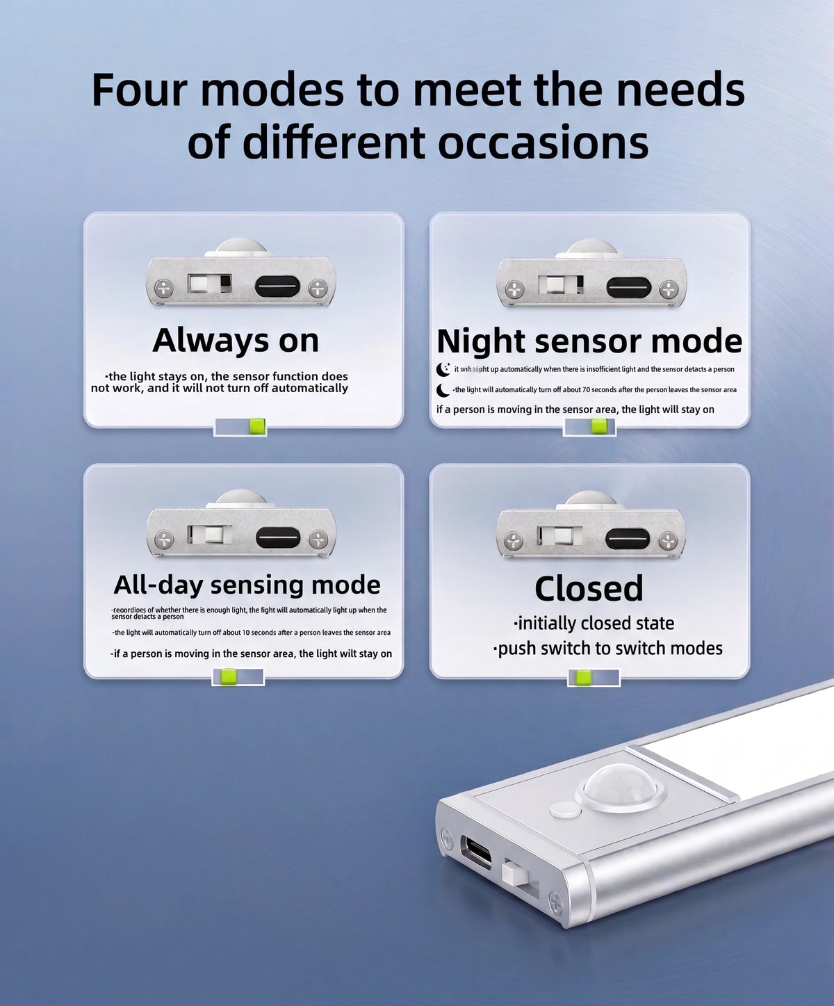 Smart Magnetic LED Cabinet Light | Wireless Motion Sensor