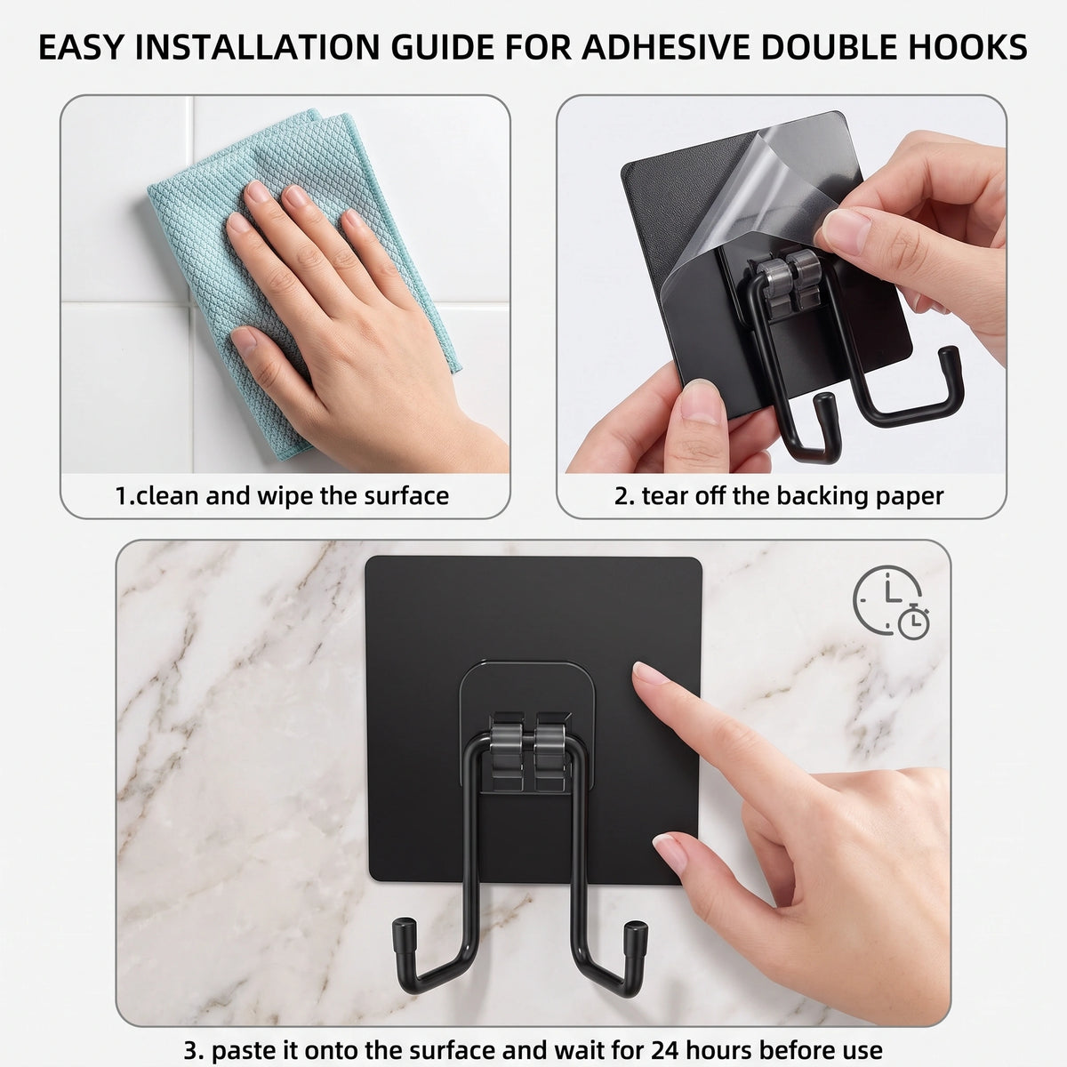 Modern Drill-Free Stainless Steel Wall Hook | Heavy-Duty Organizer for Tech & Bags