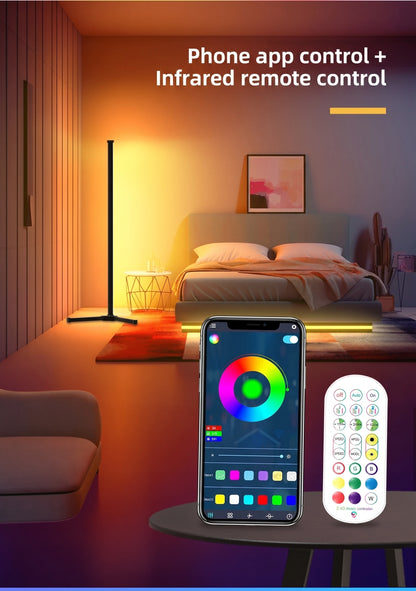 Premium RGBIC Corner Floor Lamp | Smart LED Ambient Lighting with App Control