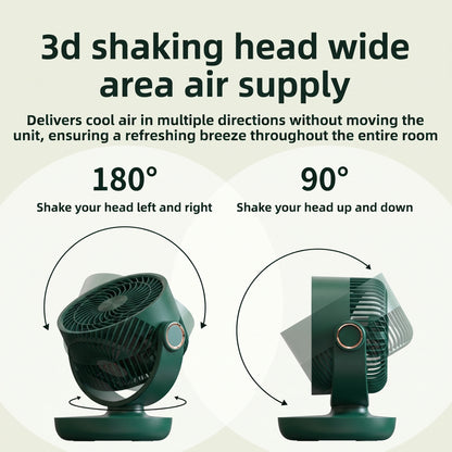 Premium Portable Air Circulator Fan | Ultra-Quiet 10000mAh Desk Fan for Bedroom & Office