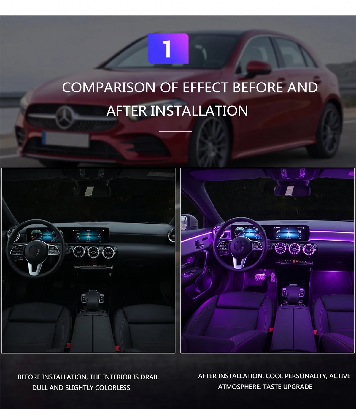 Premium RGB Fiber Optic Car Interior Lights | App-Controlled Ambient Lighting
