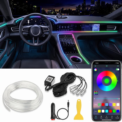 Premium RGB Fiber Optic Car Interior Lights | App-Controlled Ambient Lighting