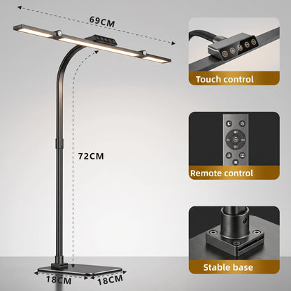 Premium Ultra-Wide Architect Desk Lamp | Dimmable Dual Head Monitor Light