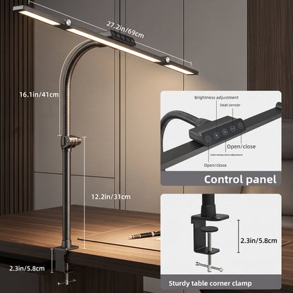 Premium Ultra-Wide Architect Desk Lamp | Dimmable Dual Head Monitor Light
