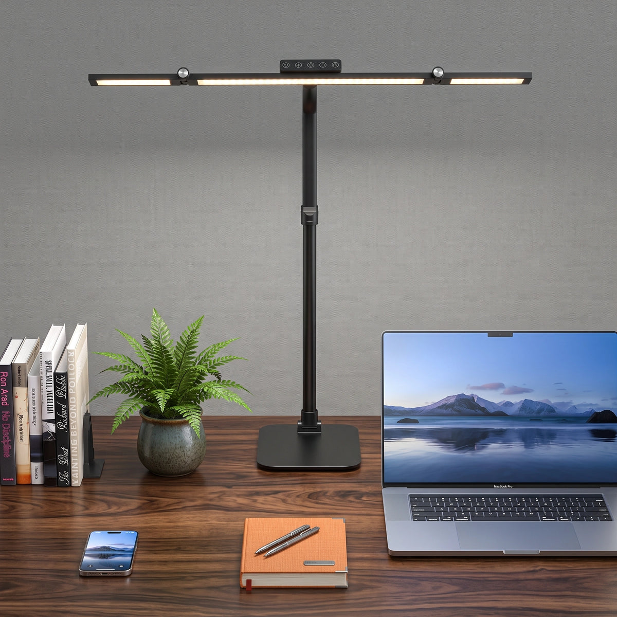 Premium Ultra-Wide Architect Desk Lamp | Dimmable Dual Head Monitor Light