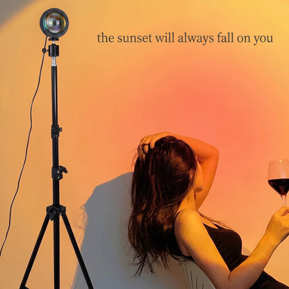 Premium RGB Sunset Projection Lamp | 16-Color Cinematic Halo Light with Remote