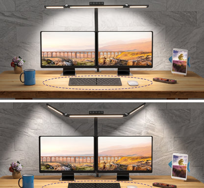 Premium Ultra-Wide Architect Desk Lamp | Dimmable Dual Head Monitor Light