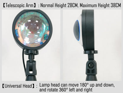 Premium RGB Sunset Projection Lamp | 16-Color Cinematic Halo Light with Remote