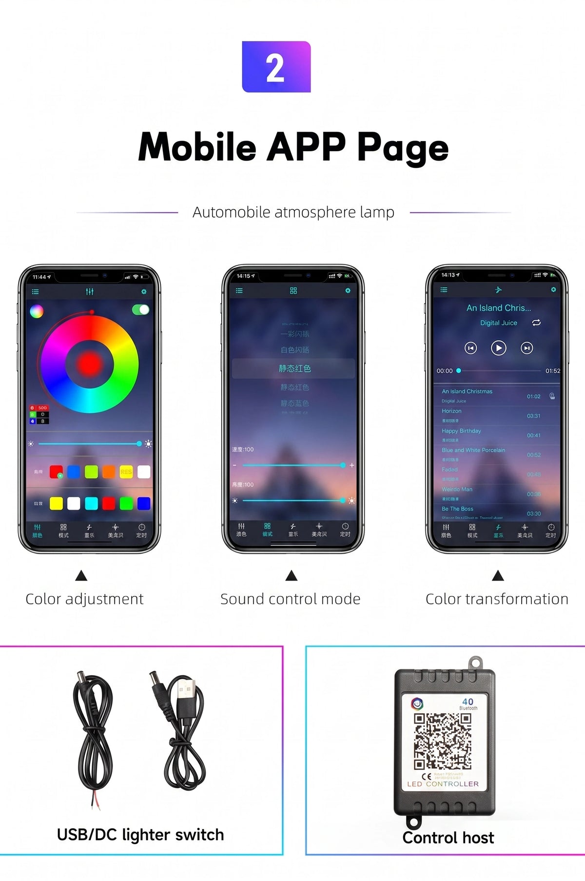 Premium RGB Fiber Optic Car Interior Lights | App-Controlled Ambient Lighting