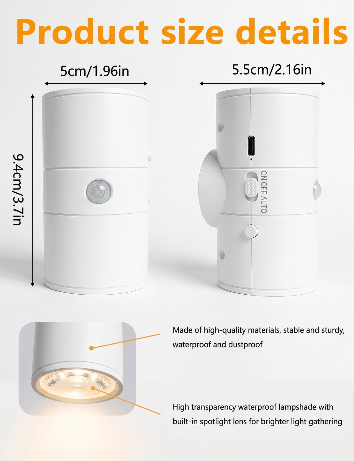 Rechargeable Motion Sensor Wall Light | 360° Rotating Magnetic Sconce
