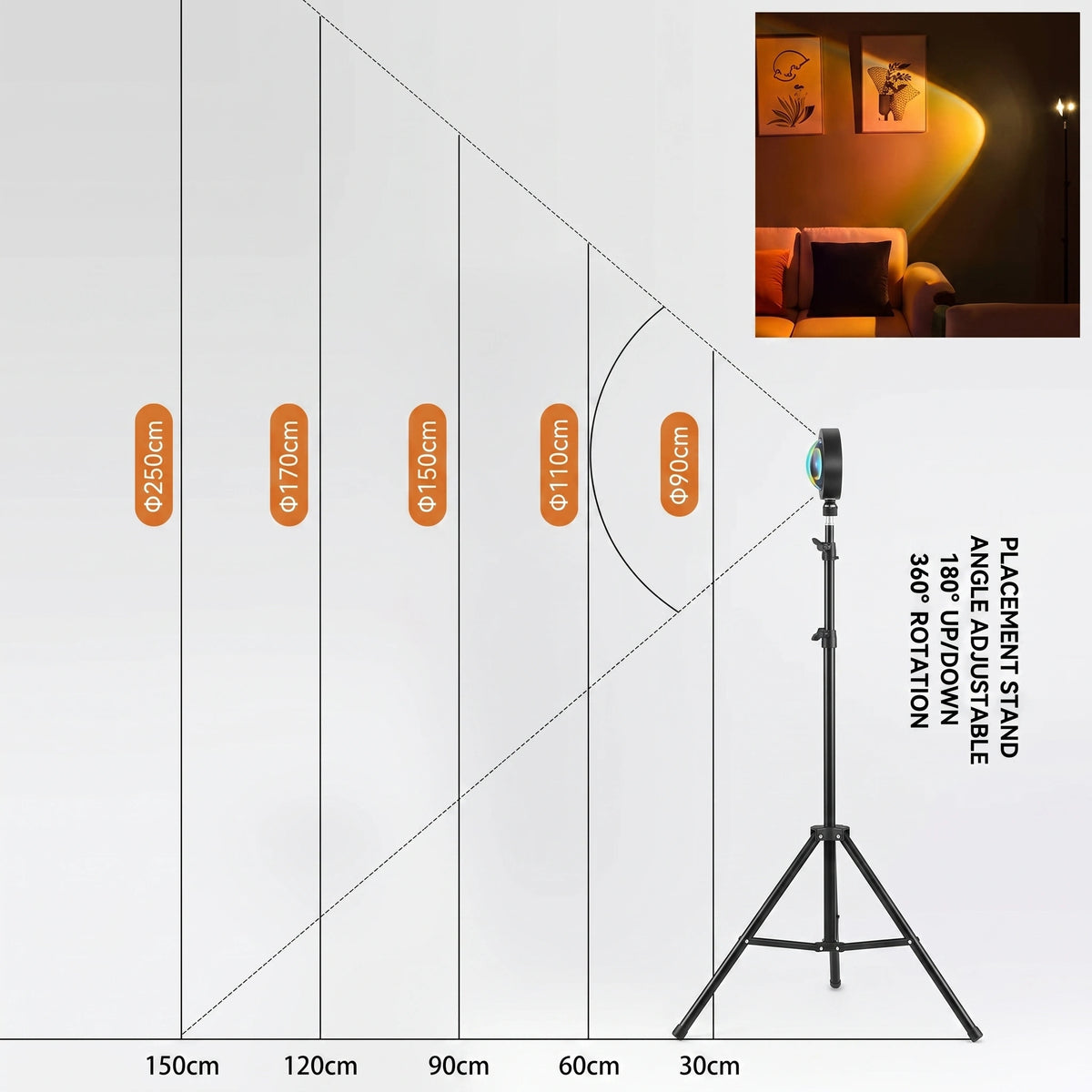 Premium RGB Sunset Projection Lamp | 16-Color Cinematic Halo Light with Remote