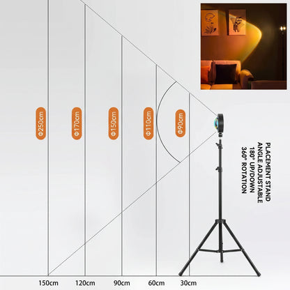 Premium RGB Sunset Projection Lamp | 16-Color Cinematic Halo Light with Remote