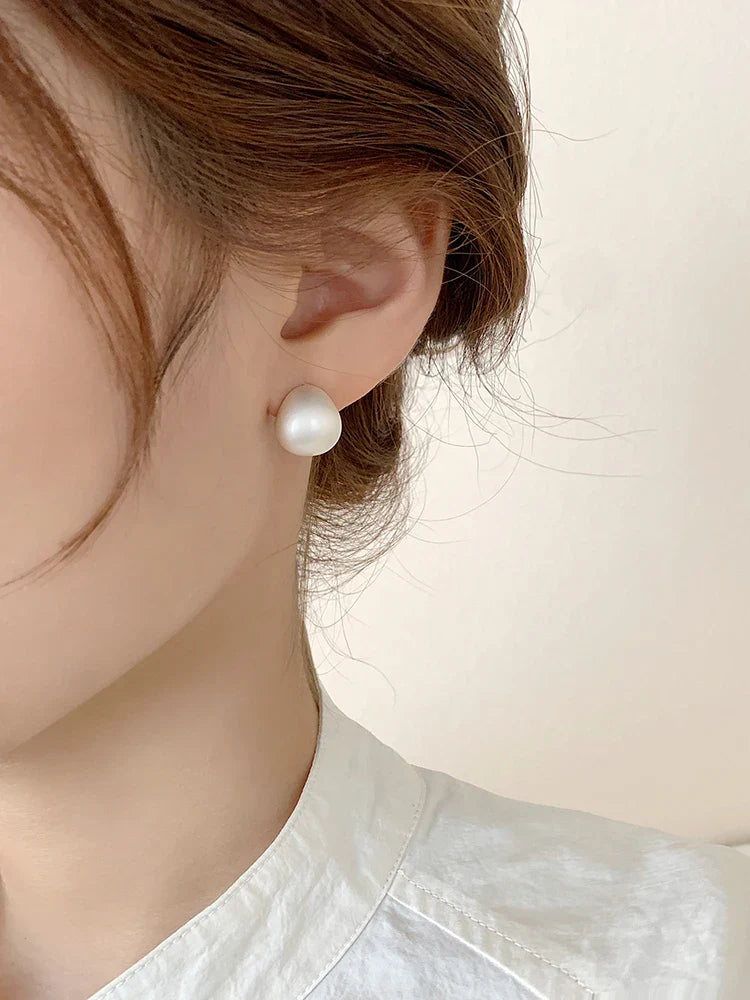 European & American Minimalist Matte Brushed Metal Drop Earrings