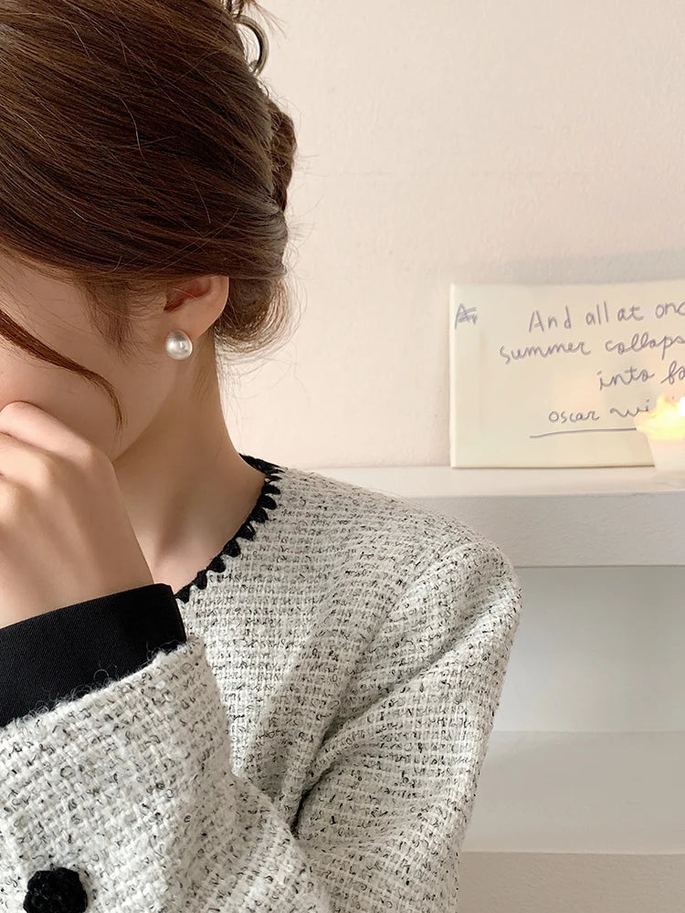 European & American Minimalist Matte Brushed Metal Drop Earrings