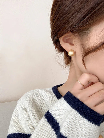 European & American Minimalist Matte Brushed Metal Drop Earrings